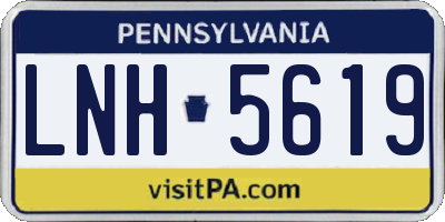 PA license plate LNH5619