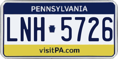 PA license plate LNH5726