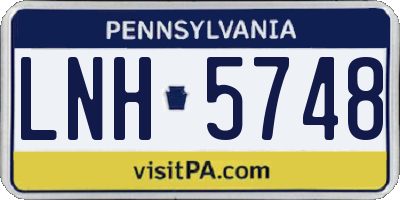 PA license plate LNH5748