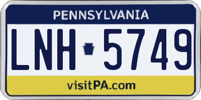PA license plate LNH5749