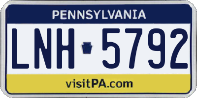 PA license plate LNH5792