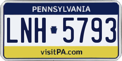 PA license plate LNH5793