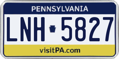 PA license plate LNH5827