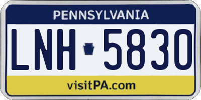 PA license plate LNH5830