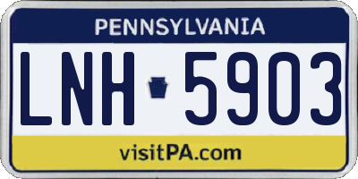 PA license plate LNH5903