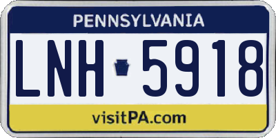PA license plate LNH5918