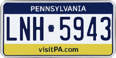 PA license plate LNH5943