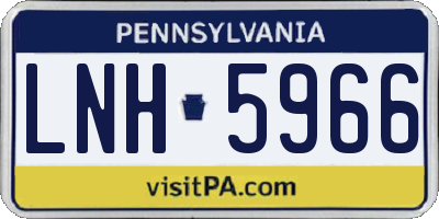 PA license plate LNH5966