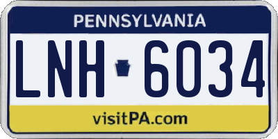 PA license plate LNH6034