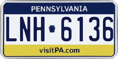 PA license plate LNH6136