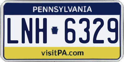 PA license plate LNH6329