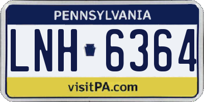PA license plate LNH6364