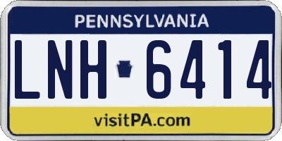 PA license plate LNH6414
