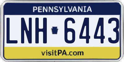 PA license plate LNH6443