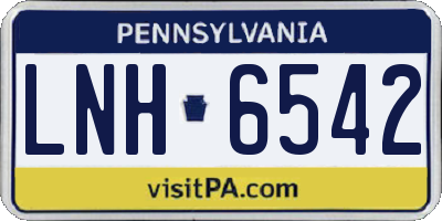 PA license plate LNH6542