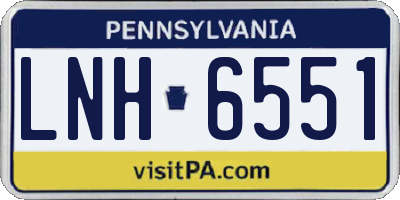 PA license plate LNH6551