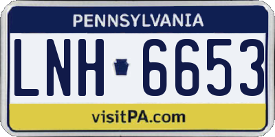 PA license plate LNH6653