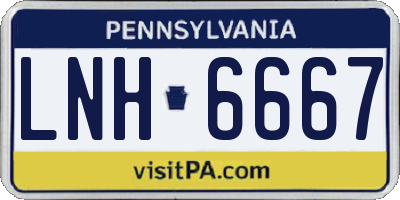 PA license plate LNH6667