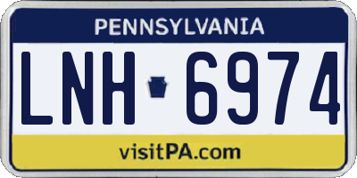 PA license plate LNH6974