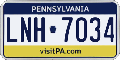 PA license plate LNH7034