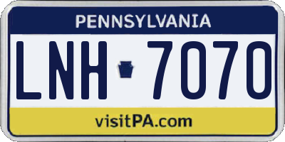 PA license plate LNH7070
