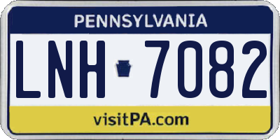PA license plate LNH7082