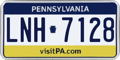 PA license plate LNH7128