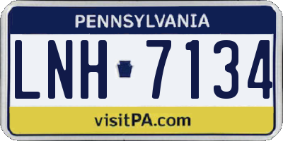 PA license plate LNH7134