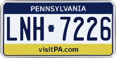 PA license plate LNH7226