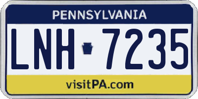 PA license plate LNH7235