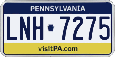 PA license plate LNH7275