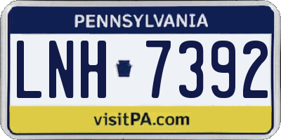 PA license plate LNH7392