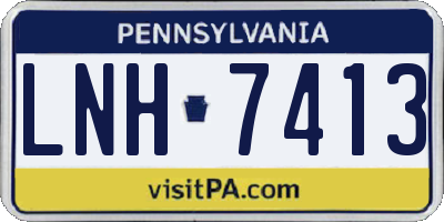 PA license plate LNH7413