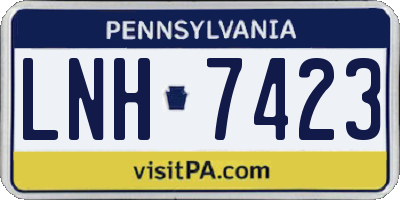 PA license plate LNH7423
