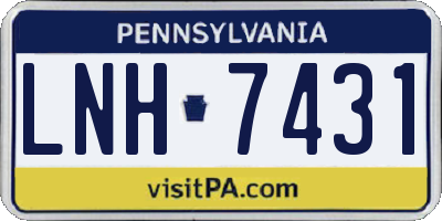 PA license plate LNH7431
