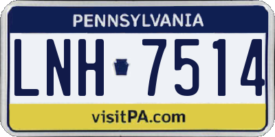 PA license plate LNH7514