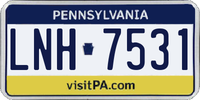 PA license plate LNH7531
