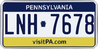 PA license plate LNH7678