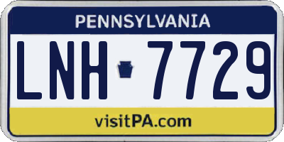PA license plate LNH7729