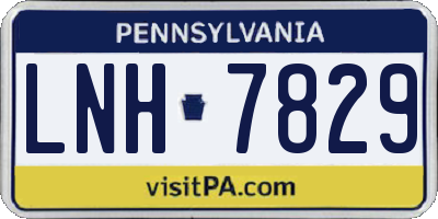 PA license plate LNH7829
