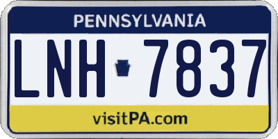 PA license plate LNH7837