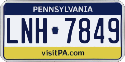 PA license plate LNH7849