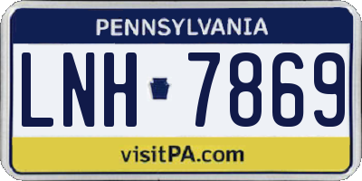 PA license plate LNH7869