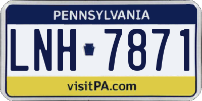 PA license plate LNH7871
