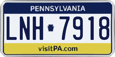 PA license plate LNH7918