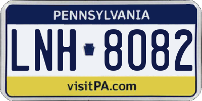 PA license plate LNH8082