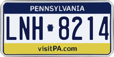 PA license plate LNH8214