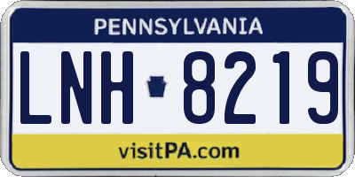 PA license plate LNH8219