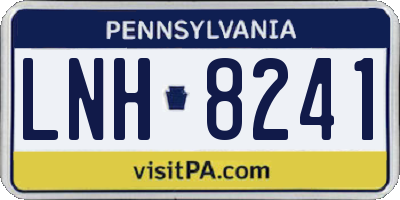 PA license plate LNH8241