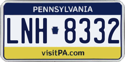PA license plate LNH8332